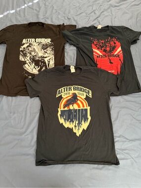Alter Bridge 2016 Tour Shirt Lot Of 3 size Medium Black Shirt Band Merch Tee
